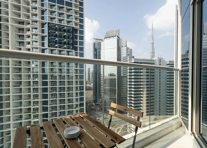Aliving Stylish Studio At Damac Prive With Balcony And Partial Burj Khalifa View-1315